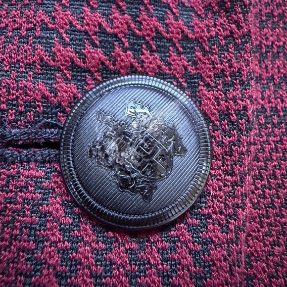 Lane Bryant Ponte Knit Blazer Jacket 20W Burgundy Plaid One Button Office 2024 - Picture 10 of 10